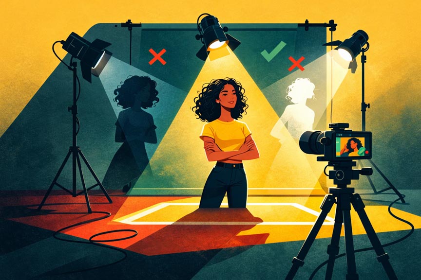 Faire le bon éclairage pour la captation du self tape casting.