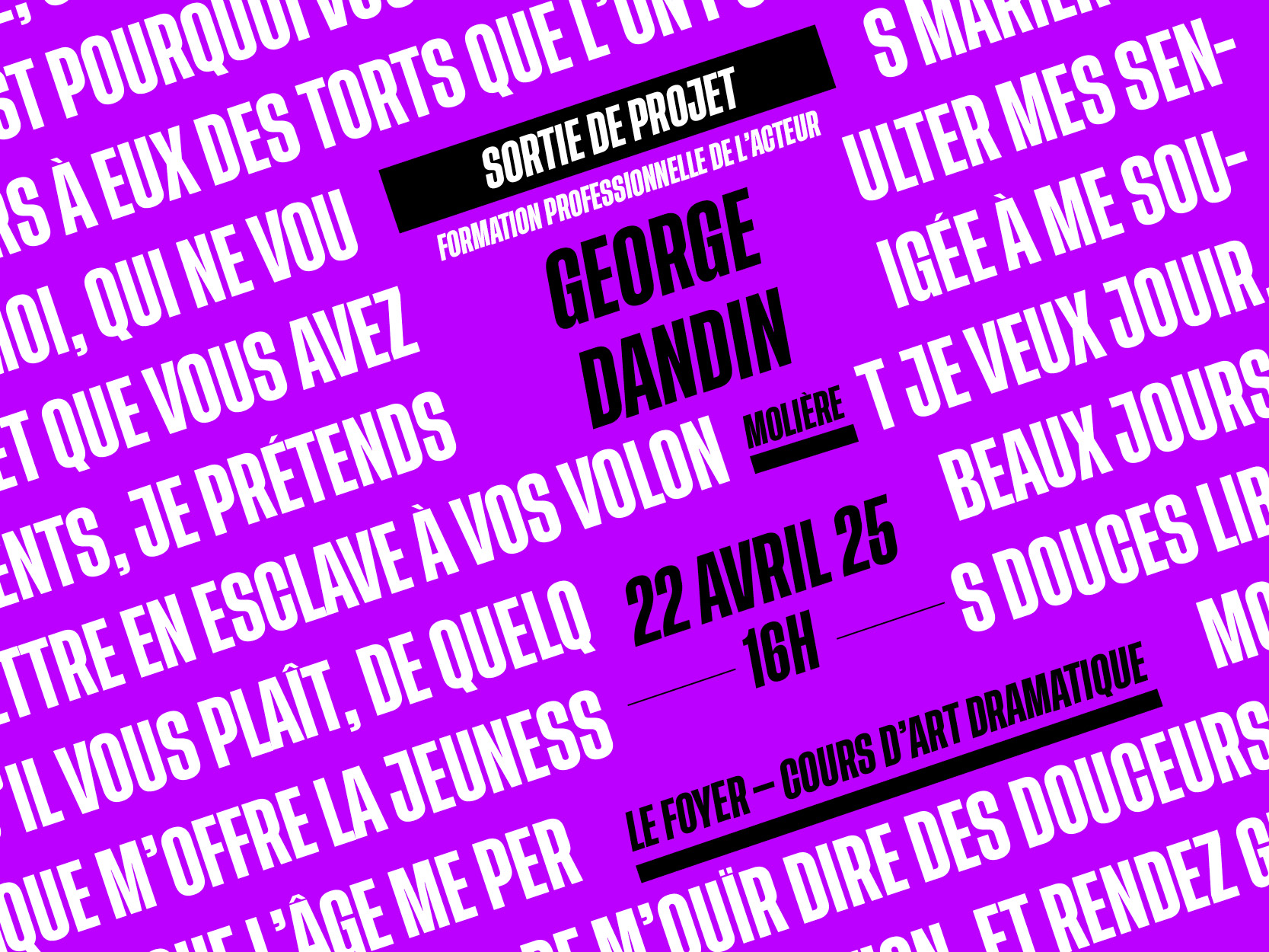 George Dandin de Molière au théâtre à Paris.