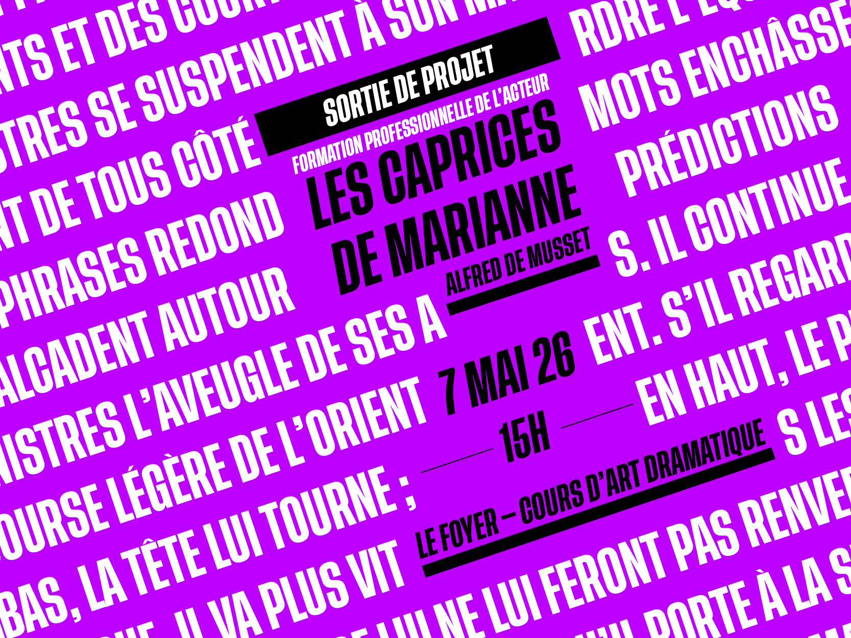 Les Caprices de Marianne d'Alfred de Musset au théâtre à Paris.
