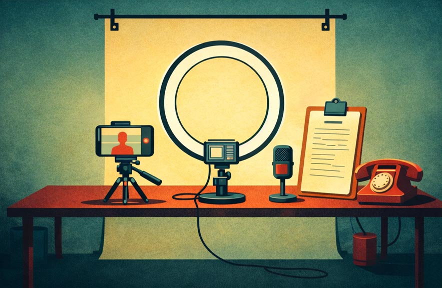 Matériel pour filmer les self tape pour casting.