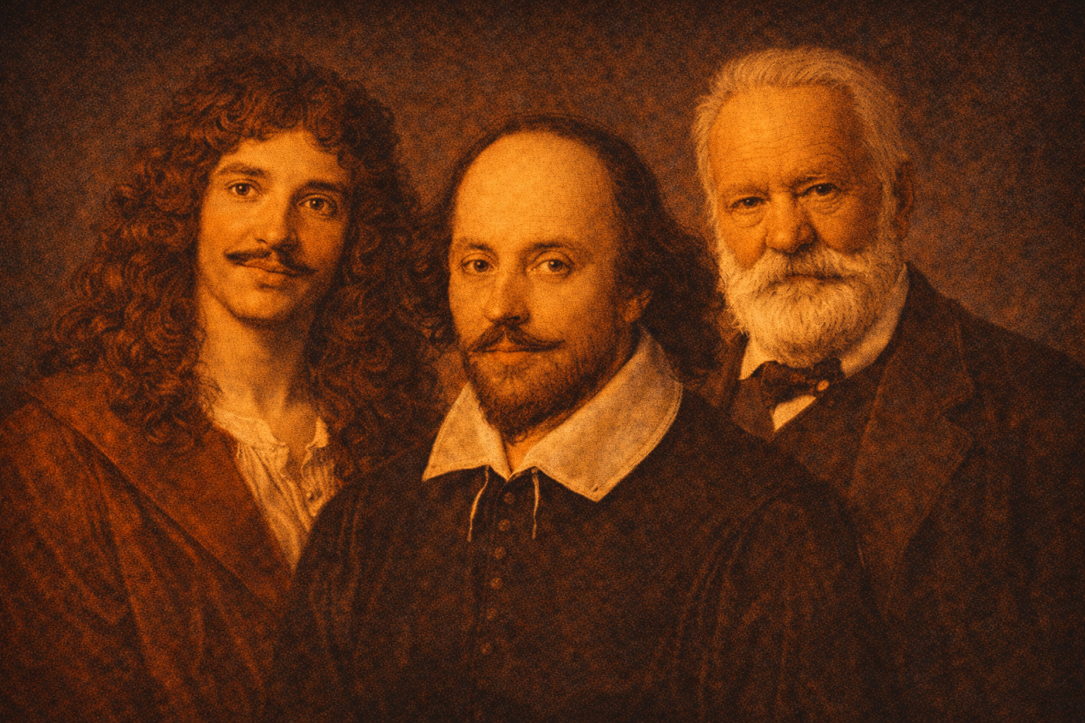 Les grands auteurs de théâtre, Shakespeare, Molière et Hugo
