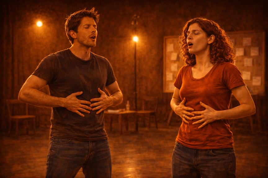 Le travail de la respiration dans une école d'acting à Paris.