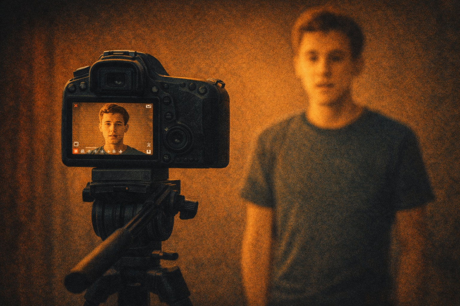 Un comédien se filme pour progresser dans son jeu d'acteur.