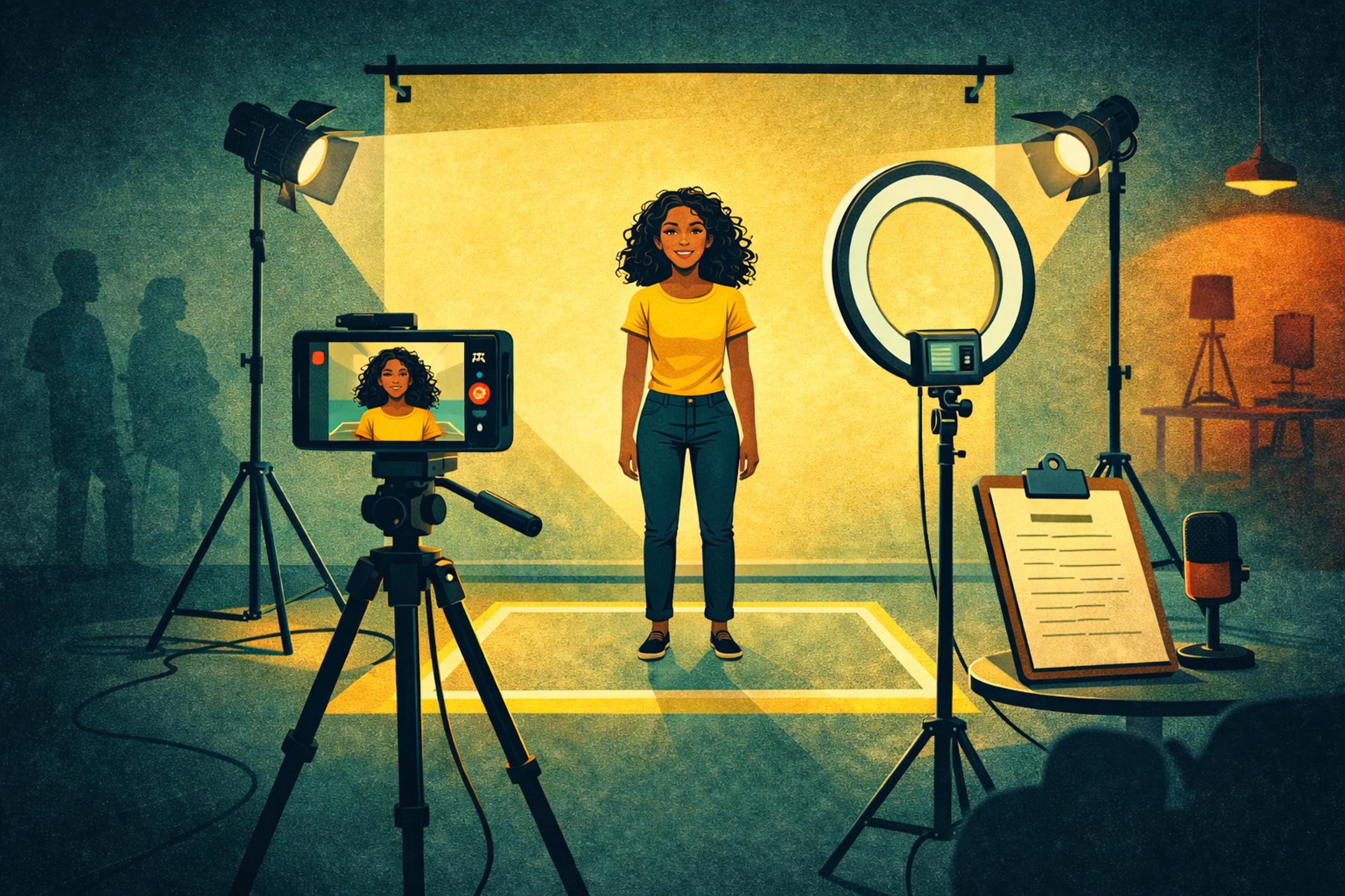 Une actrice fait une self tape pour un casting